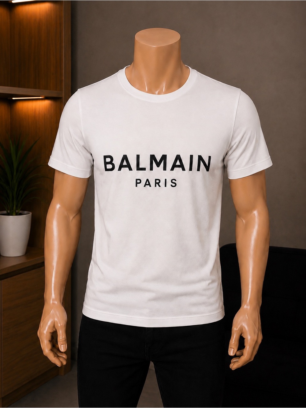 White Logo Crewneck Short-Sleeve Tee
